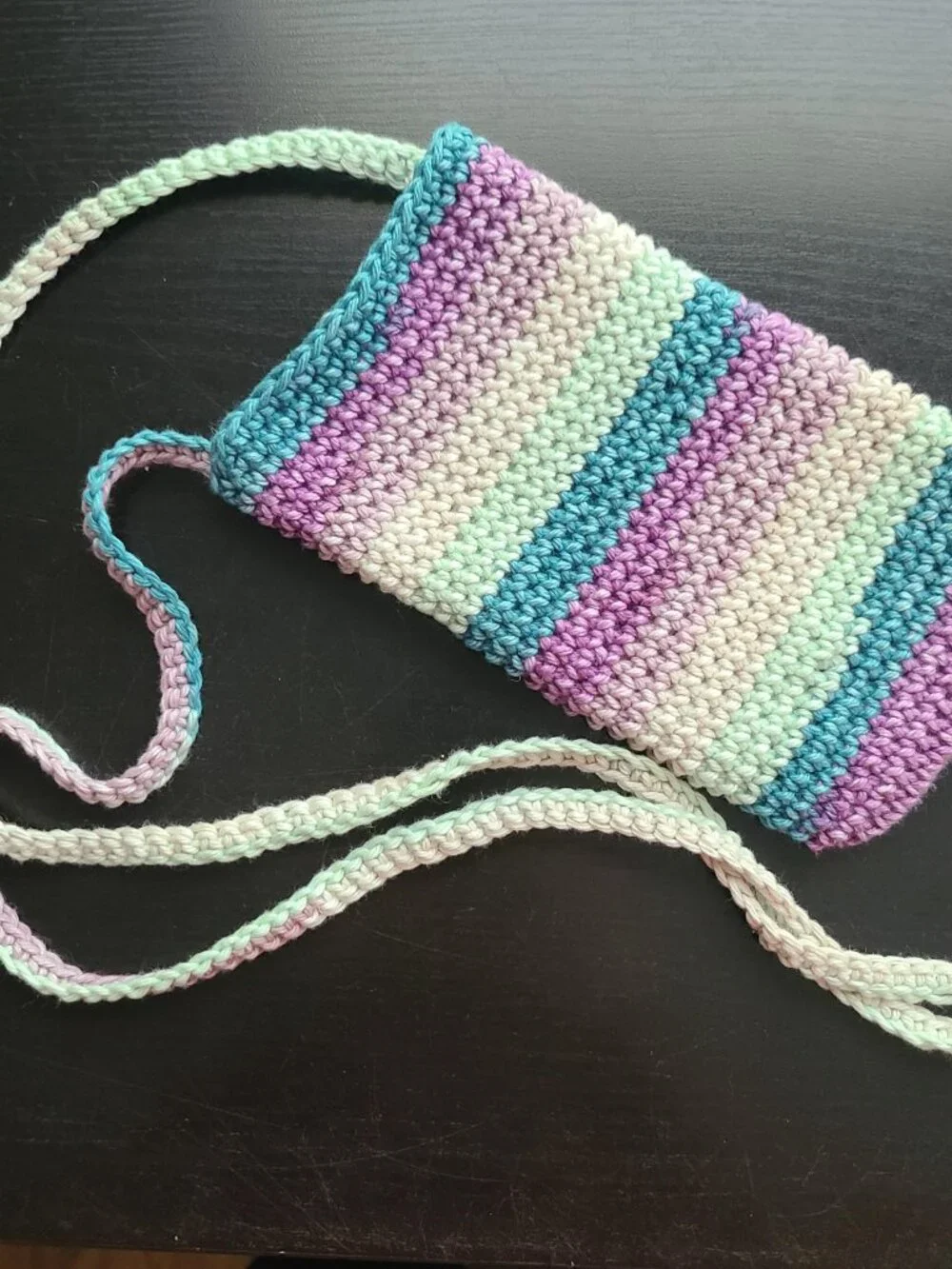 Handmade Hand Crochet Cell Phone Case Holder Crossbody Bag, New